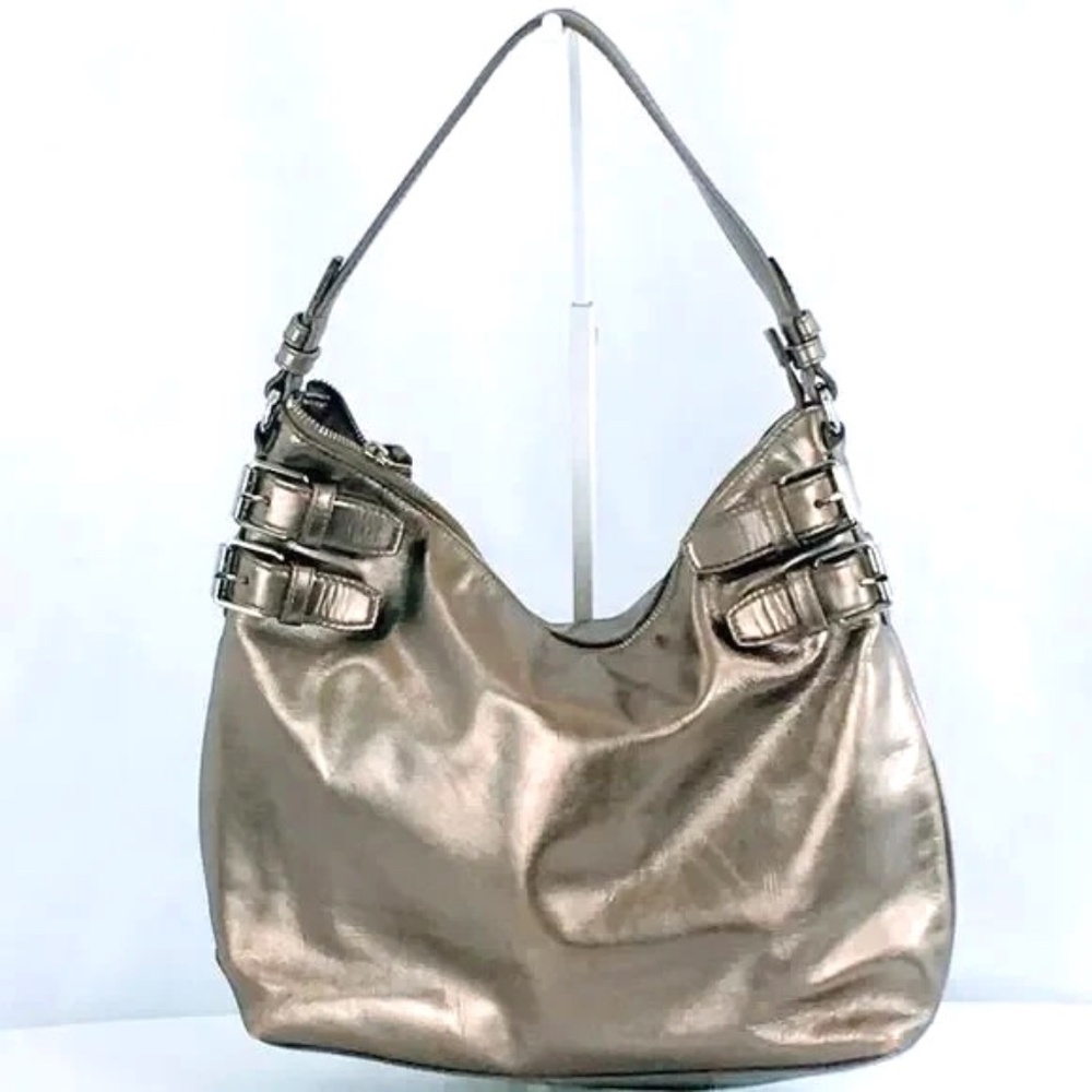 Cole Haan Metallic Taupe Hobo Shoulder Bag